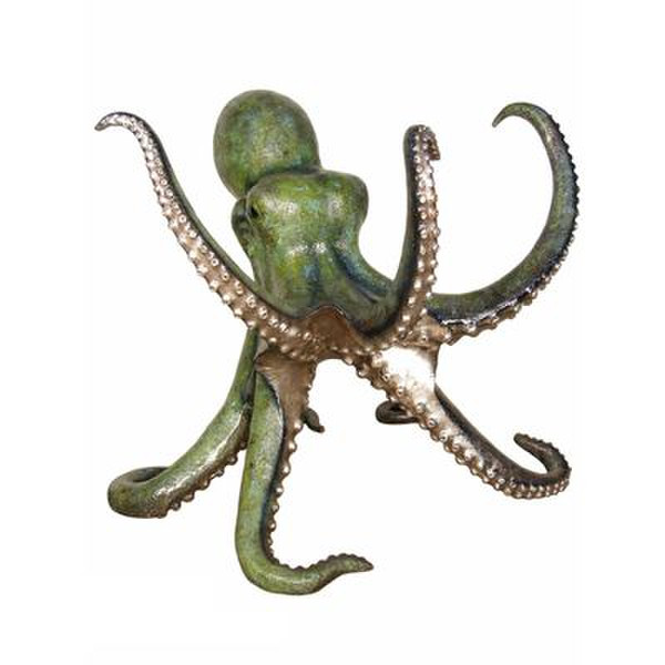 tentacles octopuses holds a glass table top bronze large sculpture statue 